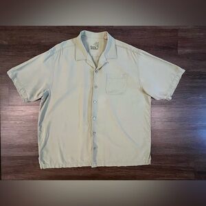Tommy Bahama Shirt Mens XL Silk Green Button Up Short‎ Sleeve Original Fit C1